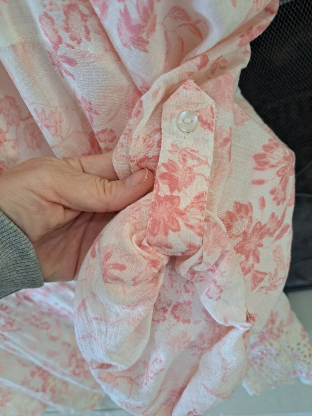 New 3XL Floral Style & Co Womens Button-Front Blouse Pleated Lace Cottagecore - Picture 5 of 12